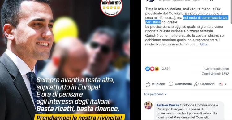 commissario ue di maio letta