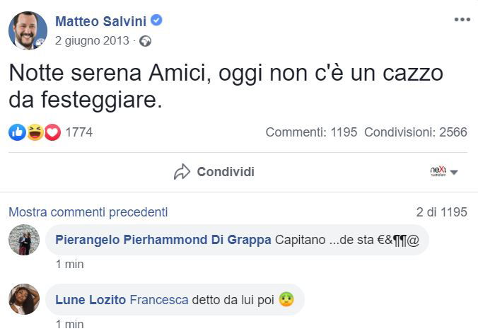 Quando per Salvini il 2 giugno non c’era un c… da festeggiare article-post