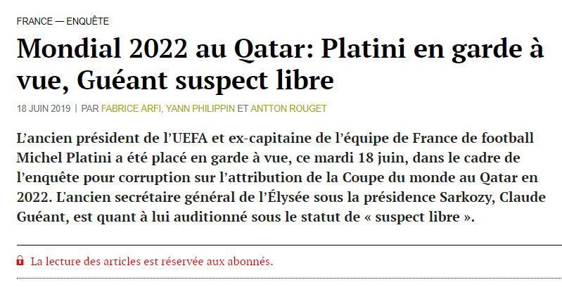 Michel Platini fermato per corruzione article-post