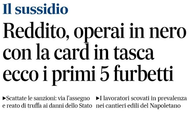 operai in nero reddito di cittadinanza