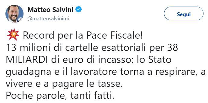 salvini pace fiscale condono