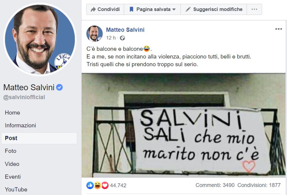 salvini striscione marito