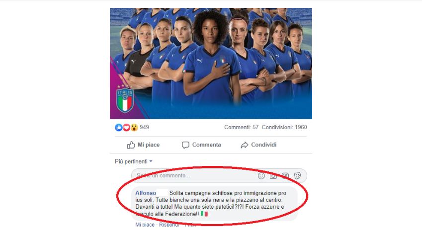 Sara Gama: la carica dei patridioti contro la capitana della nazionale femminile di calcio article-post