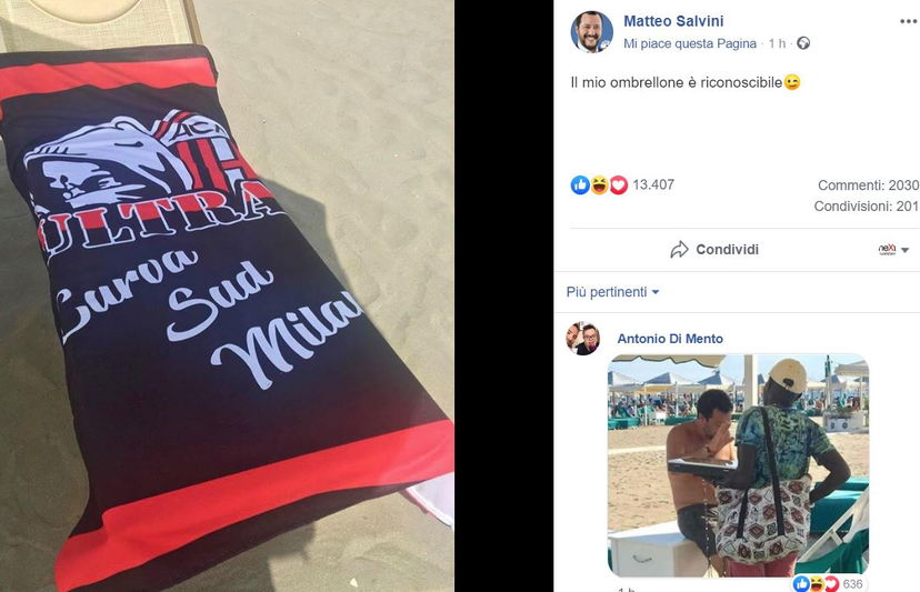 Gli sbarchi dei migranti mentre Salvini è al mare article-post