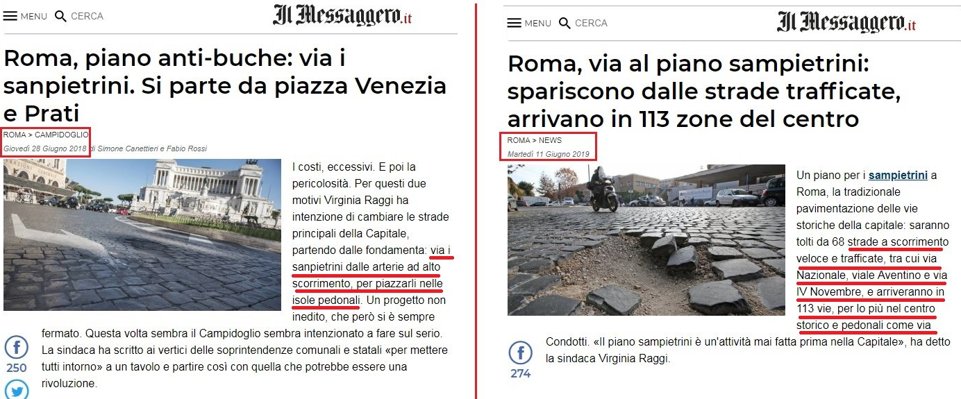 virginia raggi siampietrini centro roma strade - 2