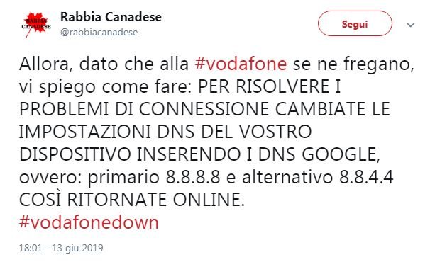 vodafone down 13 giugno 2019 come risolvere