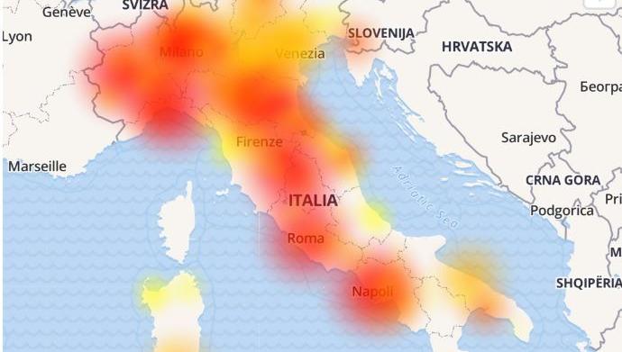 vodafone down italia