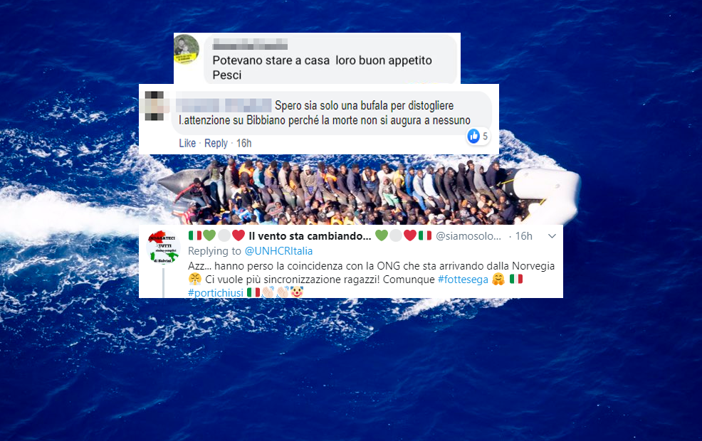 I bibbianers che esultano per i 150 migranti annegati nel Mediterraneo article-post