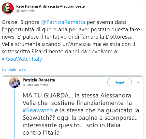Sea-Watch, Salvini: Sea-Watch, Salvini: