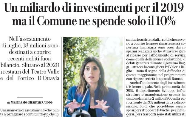 comune di roma investimenti 2019