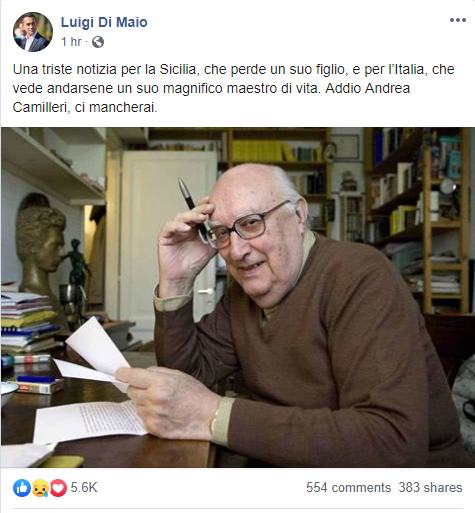 di maio camilleri morte - 1
