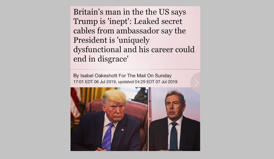 diplomatic cable trump darroch