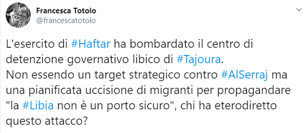francesca totolo complotto bombardamento centro detenzione migranti - 2