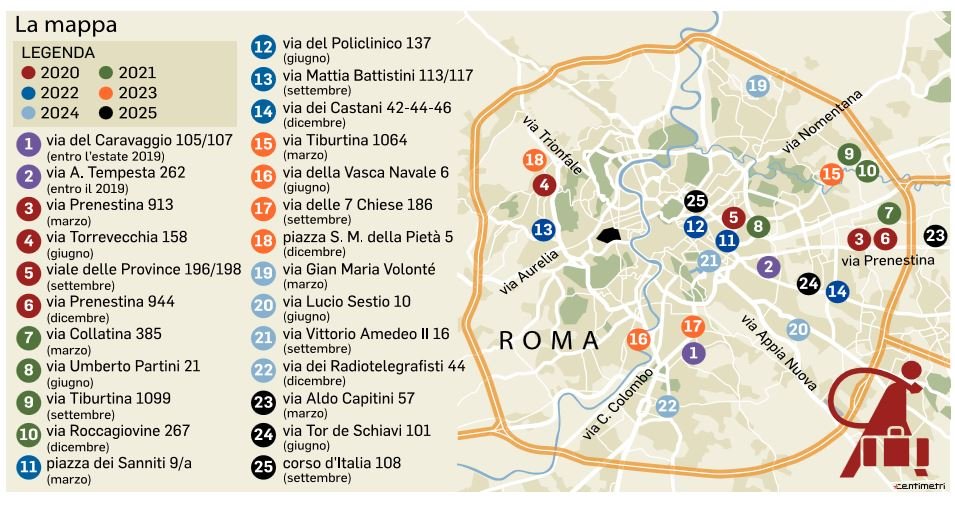 mappa sgomberi roma