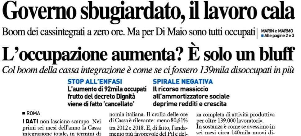 «L’aumento dell’occupazione? Un bluff» article-post