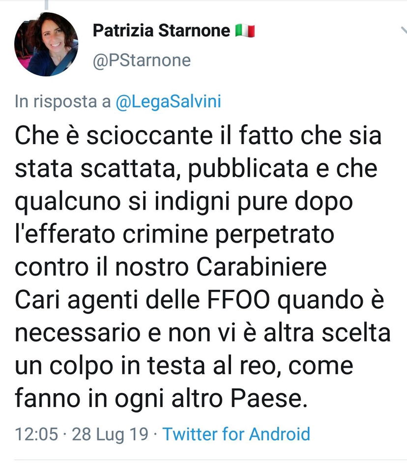 Patrizia Starnone: la prof di diritto che auspica “un colpo in testa” al reo (con una nota della prof in calce) article-post