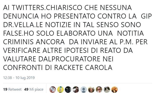 rosario imbergamo denuncia carola rackete