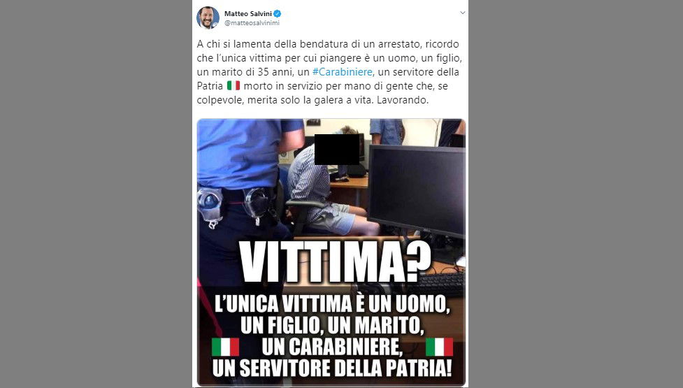salvini foto americano bendato