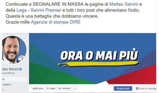 stephen ogongo facebook rimuove post salvini