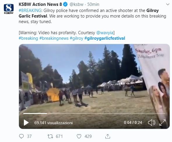 video sparatoria gilroy garlic festival san josè california