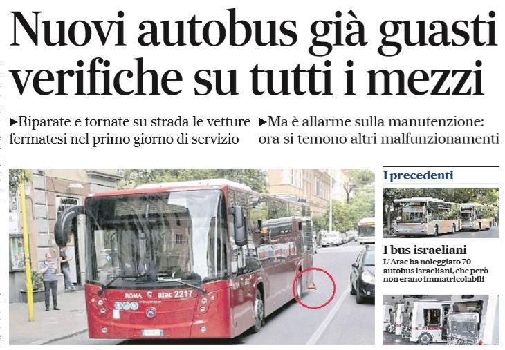 ATAC, gli autobus nuovi sono già guasti ma per il M5S non è successo niente article-post