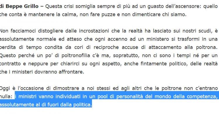 beppe grillo governo tecnici