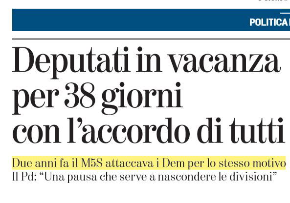 I deputati in vacanza per 38 giorni article-post