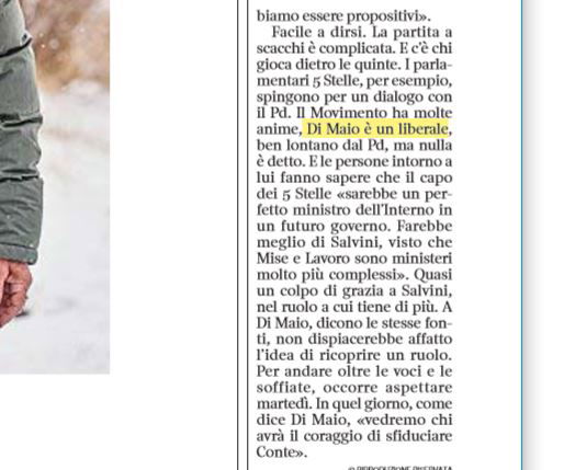 «Di Maio è un liberale», raga article-post