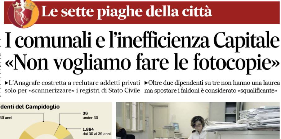 Il no alle fotocopie dei dipendenti del Comune di Roma article-post