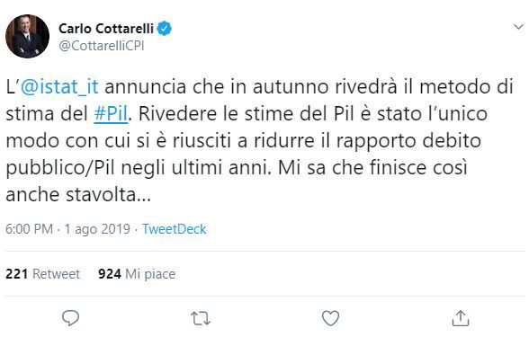 Se l’ISTAT cambia le stime del PIL per aiutare il governo article-post