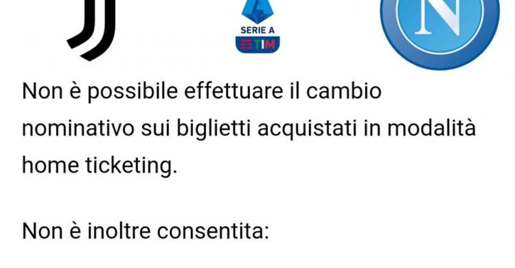 juventus napoli vendita vietata campania