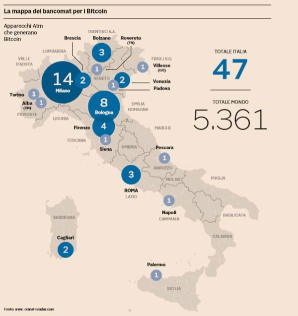 mappa bancomat bitcoin