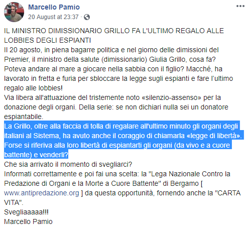 marcianò grillo lobby organi donazione - 4