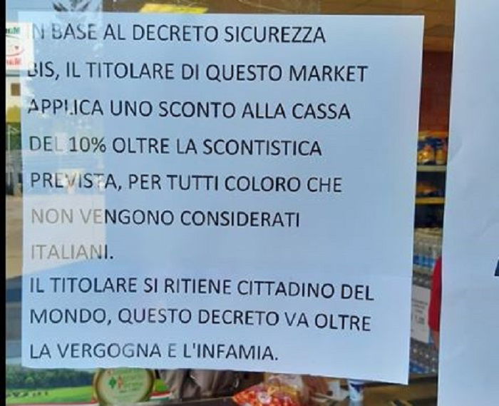 Simeva Market: chi è il negoziante che fa lo sconto a chi non è considerato italiano article-post