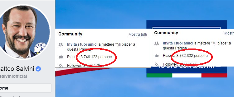 matteo salvini pagina fan cop