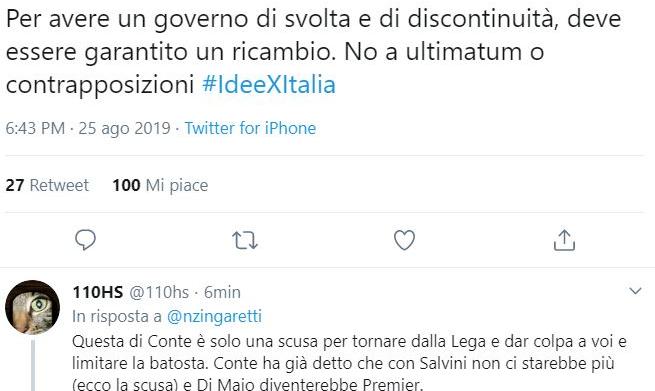 nicola zingaretti no conte bis