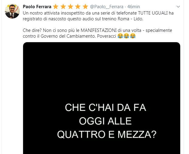 Paolo Ferrara e la prova audio del pagamento per la manifestazione contro il governo article-post
