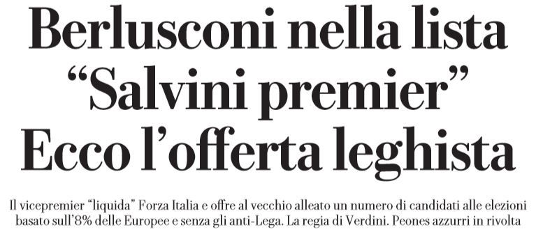 Un posto per Berlusconi nella lista Salvini premier article-post