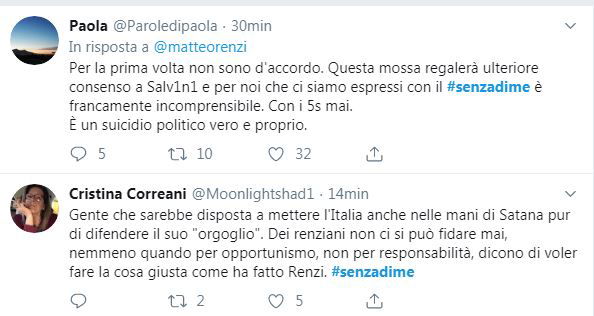 senzadime renzi governo istituzionale