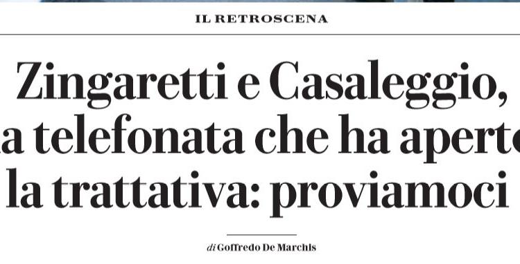 zingaretti casaleggio telefonata