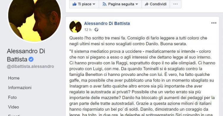 alessandro di battista complotto toninelli