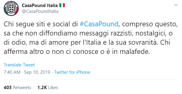 casapound ban facebook rosicata - 1