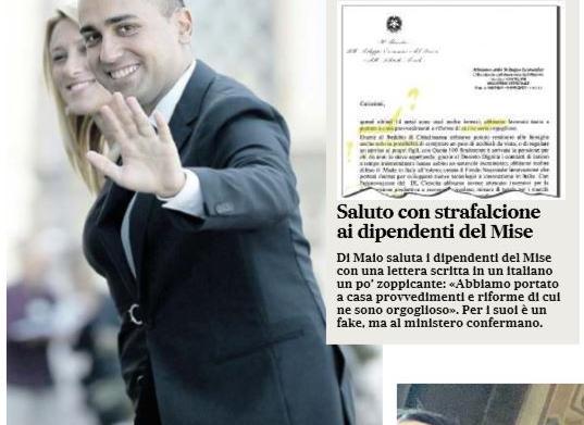 di maio saluto strafalcione dipendenti mise