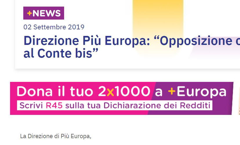 Come +Europa si spacca sul governo M5S-PD preview