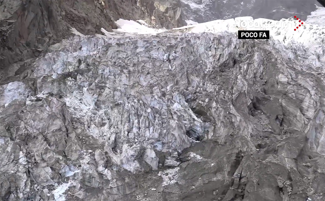 ghiacciaio Plampincieux monte bianco collasso -2