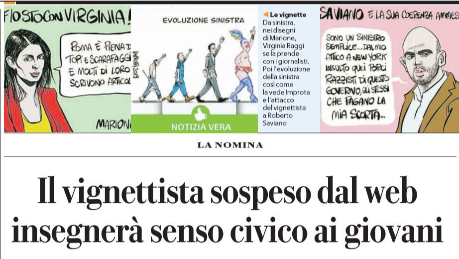 Il contratto di Virginia Raggi al vignettista Marione article-post