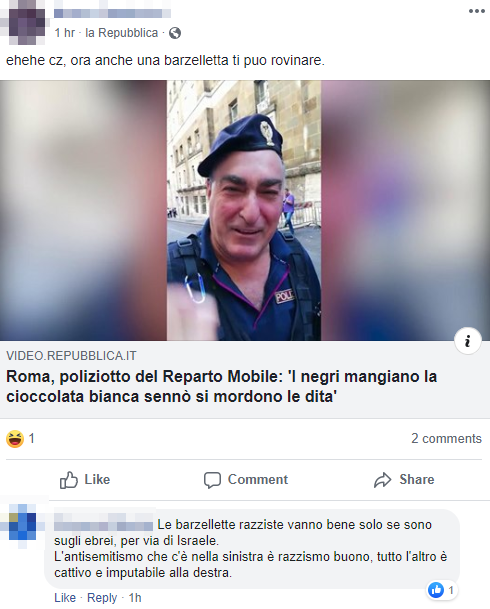 poliziotto barzelletta razzista roma - 3