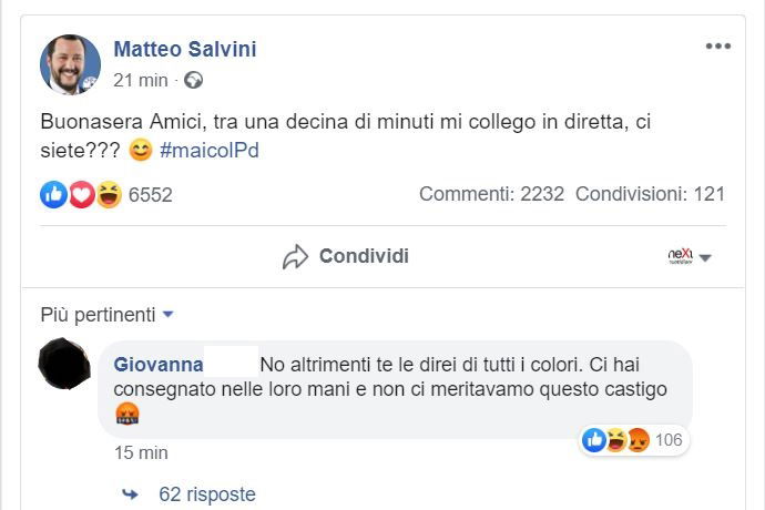 Così i suoi fans massacrano Salvini per il governo M5S-PD article-post