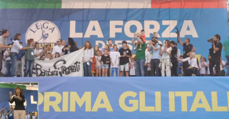 salvini pontida bibbiano bambini greta