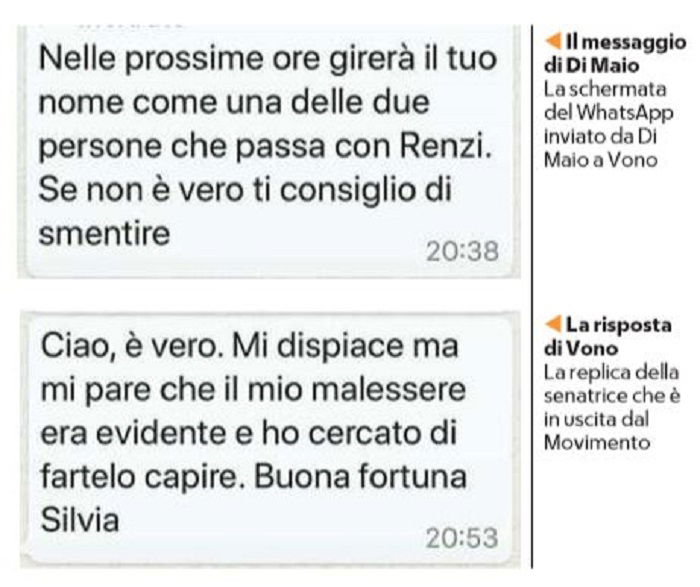 I messaggi Whatsapp di Di Maio a Silvia Vono article-post